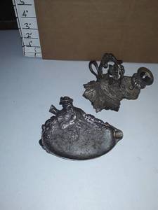lot 2038 image: Miscellaneous items. Candle Holder and a tray