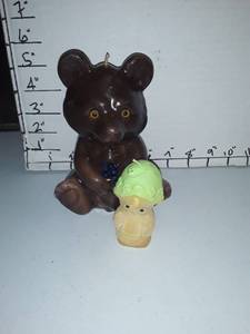 lot 2046 image: Character Candles. Bear and baby