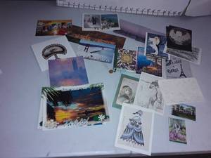 lot 2063 image: Lot of post cards and couple of magnets