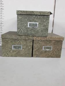 lot 2069 image: Set of 3 cardboard filing boxes