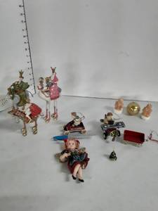 lot 2084 image: Miscellaneous Christmas Decor. 3 really tall wise men, candles and other items. Little girl holding nutcracker...the nutcracker is missing his head
