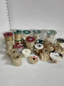 lot 2089 image: Lot of Christmas Ribbon...gold colored