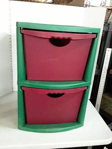 lot 2102 image: Sterilite Christmas 2 Drawer Storage