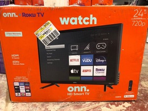 lot 57210 image: onn. 24 Class 720P HD LED Roku Smart TV (100012590)