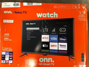 lot 57216 image: onn. 32 Class 720P HD LED Roku Smart TV