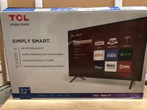 lot 57225 image: TCL 32 Class 720P HD LED Roku Smart TV 3 Series 32S331