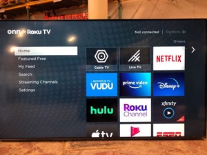 lot 57256 image: Onn. 65 Class 4k (2160p) Uhd Led Roku Smart Tv Hdr 100021261
