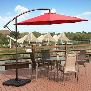 lot 1148 image: Bally 10 ft. Cantilever Hanging Patio Umbrella, Red