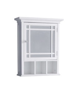 lot 1226 image: Elegant Home Fashions Neal 1-Door Medicine Cabinet in White
