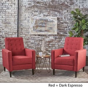 lot 1271 image: SINGLE Mervynn Mid-century Fabric Recliner Chair by Christopher Knight Home- Retail$584.45