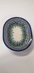 lot 1282 image: Handmade in Poland, Glazed Serving Bowl (Microwave, Dishwasher, and Oven Safe)