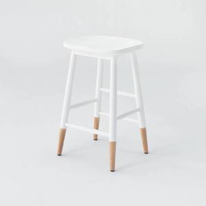 lot 1301 image: Haddonfield Painted Wood Counter Height Barstool White - Threshold designed with Studio McGee