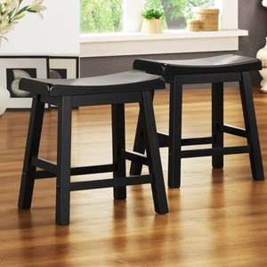 lot 1331 image: Weston Home Ashby Kitchen Stools 18, Set of 2, Black Rubbed