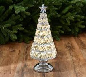 lot 1151 image: 13 Illuminated Faceted Glass Gem Tree by Valerie