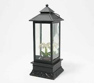 lot 1252 image: Illuminated Water Lantern by Lori Greiner White Orchid