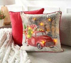 lot 1156 image: Home Reflections Set of 3 Americana Pillows Truck