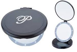 lot 1195 image: Dual Magnification Mirror with Crystal Initial by Lori Greiner ��P��