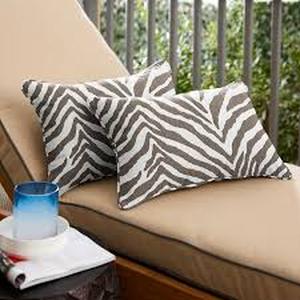 lot 1199 image: PAIF OF G.I.L.I. by Jill Martin IndoorOutdoor Printed Grey Zebra Pillows