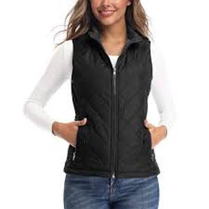 lot 1234 image: (LARGE) Womens Vests Lightweight Padded Vest Stand Collar Zip Quilted Gilet
