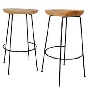 lot 1257 image: Mabel Scooped Seat Stool, Set of Two- Retail$205.49