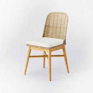 lot 1262 image: Juniper Woven Dining Chair with Cushion Natural - Threshold�� designed with Studio McGee