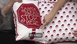 lot 1299 image: Home Reflections Set of 2 Affirmation Holiday Pillows, Santa Stopsign
