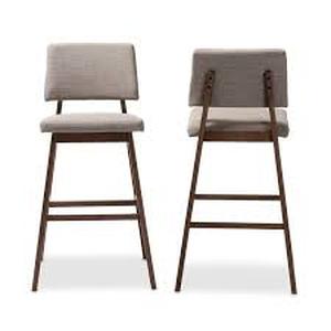 lot 1315 image: Mid-Century Bar Stool 2-Piece Set - Retail$230.99