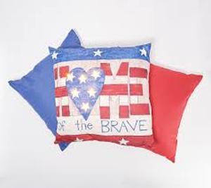 lot 1356 image: Home Reflections Set of 3 Americana Pillows Home