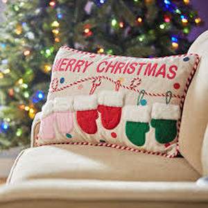 lot 1376 image: Home Reflections 1 Light-Up & 2 Solid Holiday Pillow Set Mittens