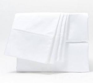 lot 1379 image: Home Reflections 500 TC Cotton Blend Sheet Set w Extra Cases White King