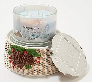 lot 1380 image: HomeWorx by Harry Slatkin Decorative Holly Pedistal