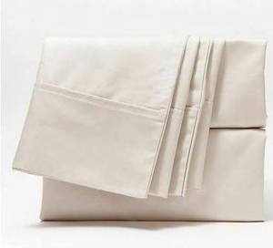 lot 1392 image: Home Reflections 500TC Cotton Blend Sheet Set w Extra Cases Taupe King