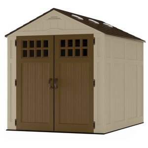 lot 33734 image: Suncast Everett� Storage Shed for Backyard, Vanilla, 6x8, 306 cu. ft.