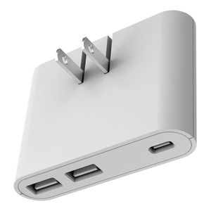 lot 33769 image: iHome Ultra Boost AC Pro 30W 3-Port Slim Wall Charger, White
