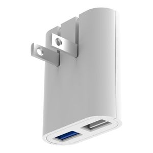 lot 33774 image: iHome AC Pro 3.4A 2 USB-A Port Slim Wall Charger, White