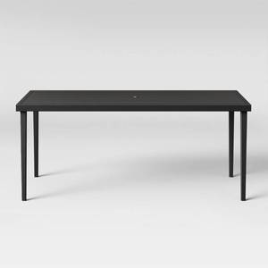 lot 33828 image: Fairmont Rectangle Steel Patio Dining Table Black - Threshold