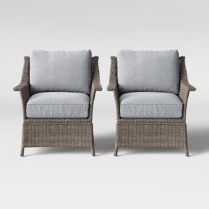 lot 33856 image: Foxborough 2pk Patio Club Chair Gray - Threshold