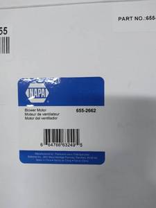 lot 33908 image: 655-2662 blower motor