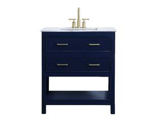 lot 33954 image: 30 Inch Single Bathroom Vanity In Blue - Elegant Lighting VF90130BLRetails $570