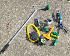 lot 8182 image: Garden Watering Lot - Water Timer, Nozzles, Connectors  Ames Garden Shears Clippers