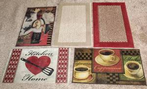 lot 8252 image: (5) Kitchen Throw  Door Rugs