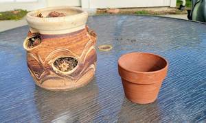 lot 8193 image: Pottery Strawberry Pot  Small Terracotta Pot