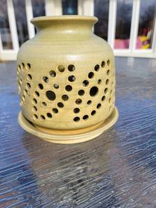 lot 8194 image: Artisan Pottery Lantern - Signed Zion - An Original from Vashon Island Arts Gallery