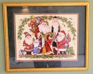 lot 8358 image: Barbara Mock Santa Collection Framed Print 21.25 x 17.5  Gary R. Lucy Missouri Songbirds 11 x 31.75 Poster