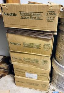 lot 8413 image: (5) Boxes of SelecTile 12 x 12 Tiles  Variety of loose pieces
