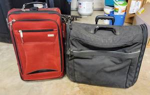 lot 8417 image: Samsonite Wheeled Garment Bag wTelescoping Handle  SIGG Carry On Small Suitcase Luggage