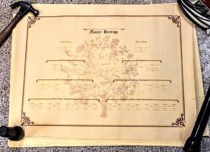 lot 8336 image: TONS (2) Boxes of Blank Family Heritage Family Tree Posters 30 x 23