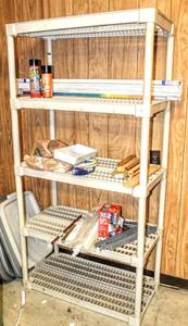 lot 8389 image: (2) 71 x 36 Plastic Adjustable Garage Shelving