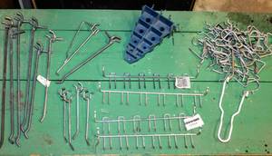 lot 8385 image: Tons of Peg Board Hooks and Set of Wrenches