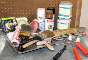 lot 8410 image: Painters Lot, Rollers, Brushes, Sprays and then some
